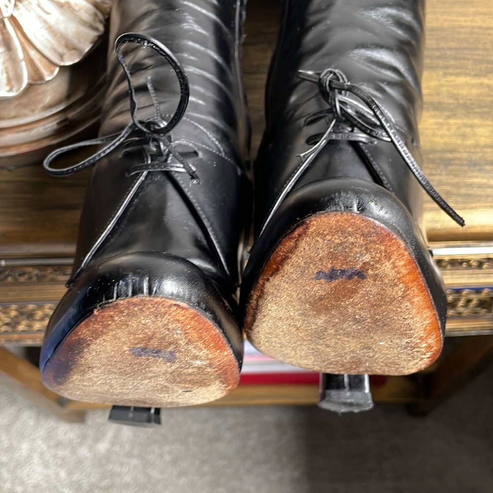 Yves Saint Laurent Black Leather Boots 36.5 approx. 6 - Picture 6 of 11
